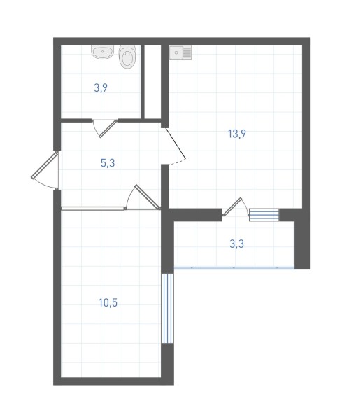1 комнатная № 227