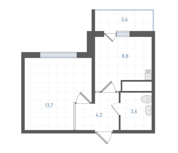 1 комнатная № 300
