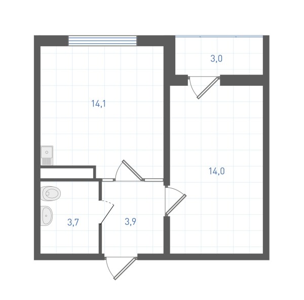 1 комнатная № 175