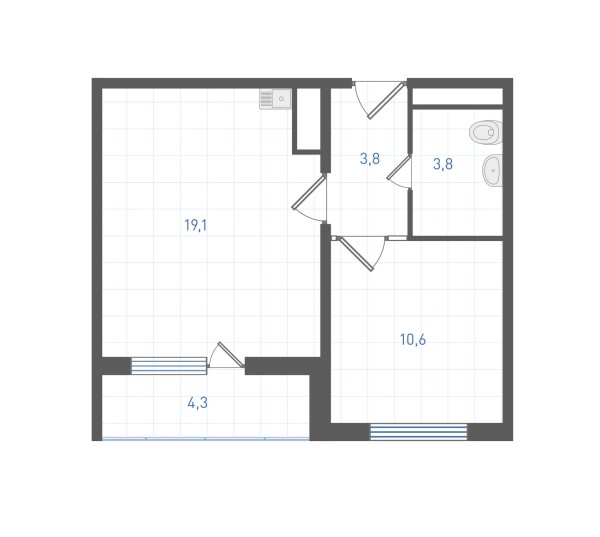 1 комнатная № 167