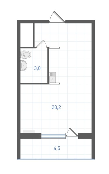 1 комнатная № 104