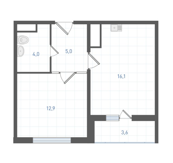 1 комнатная № 273