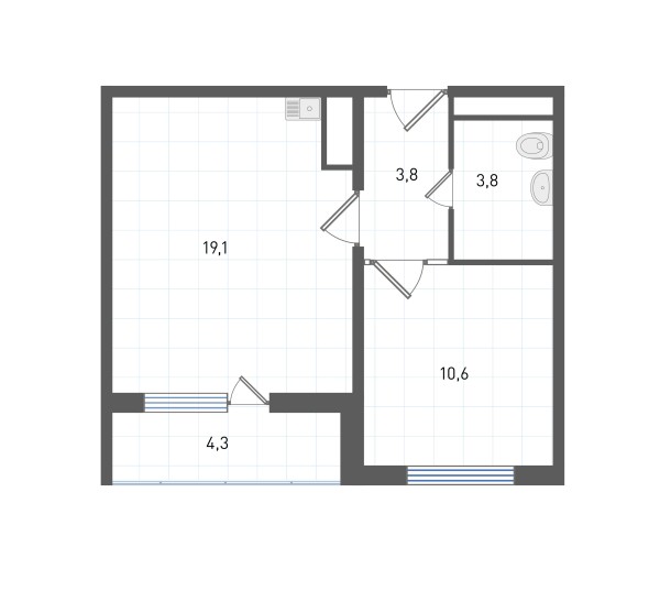 1 комнатная № 135