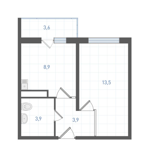1 комнатная № 25