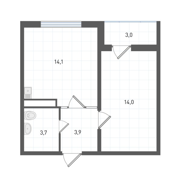 1 комнатная № 183