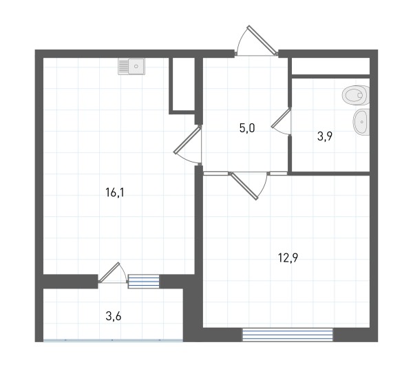 1 комнатная № 264
