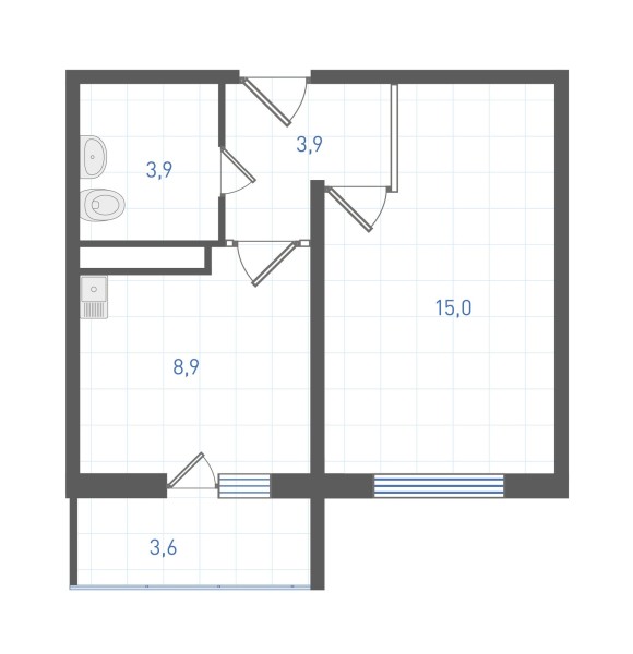 1 комнатная № 51