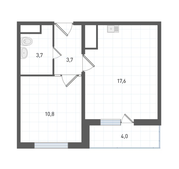 1 комнатная № 287