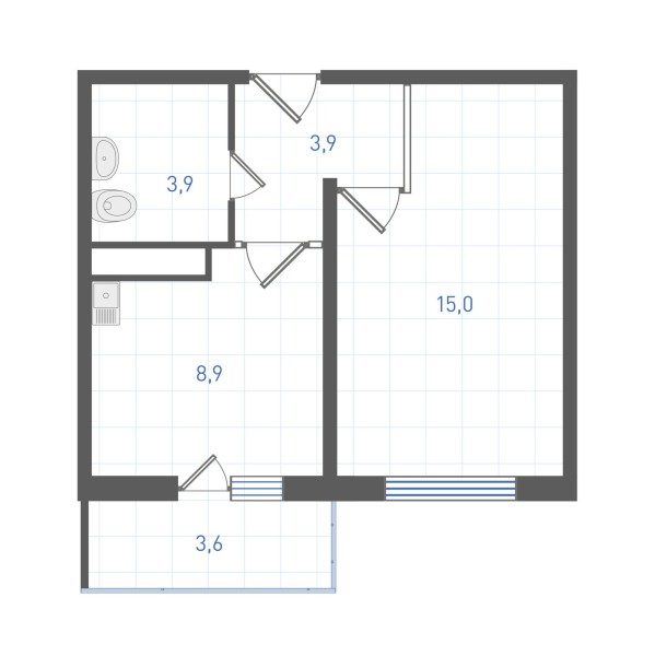 1 комнатная № 69