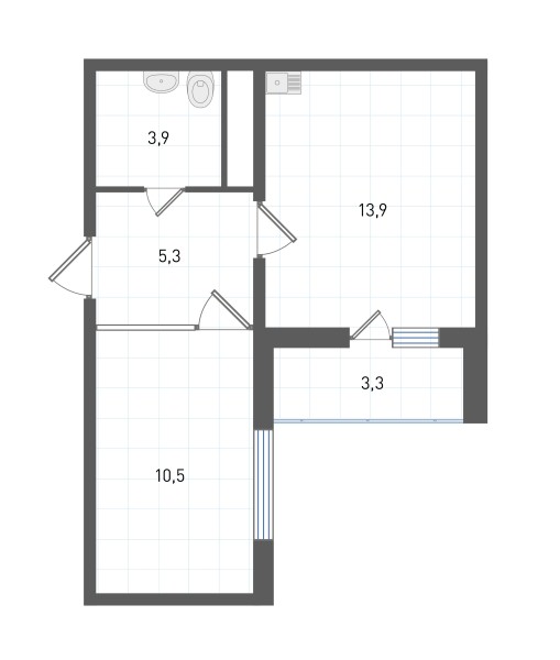 1 комнатная № 251