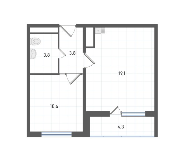 1 комнатная № 154